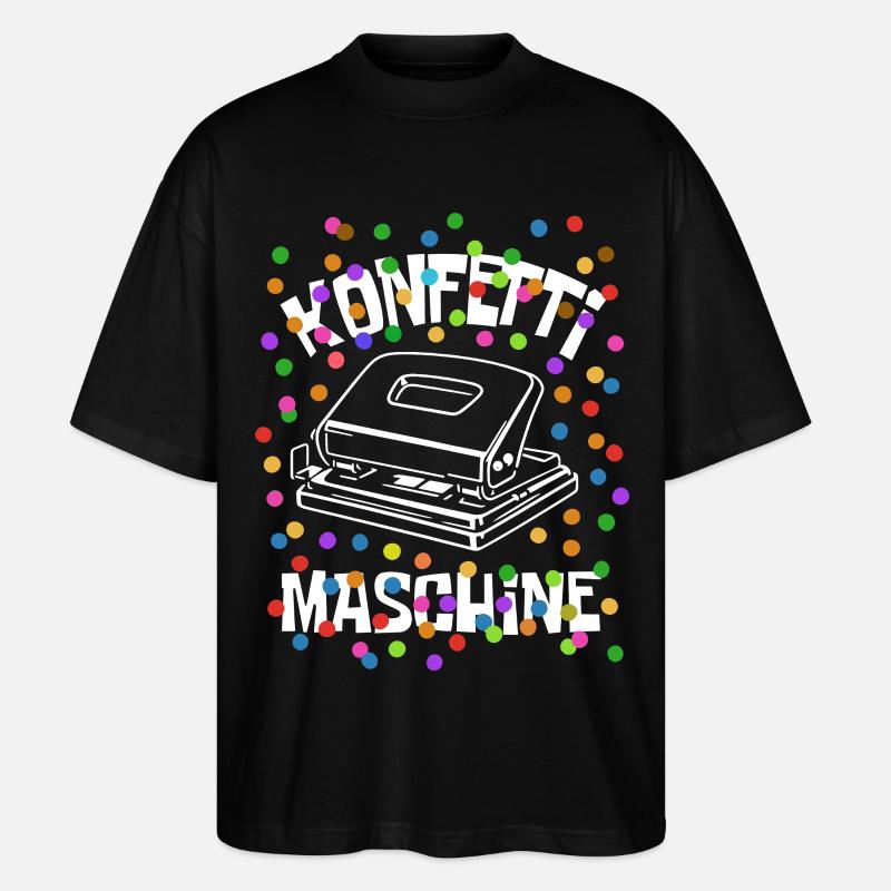Machine à confettis - Carnaval - Déguisement - T-shirt bio Blaster 2.0 coupe oversize Stanley/Stella Unisexe - noir