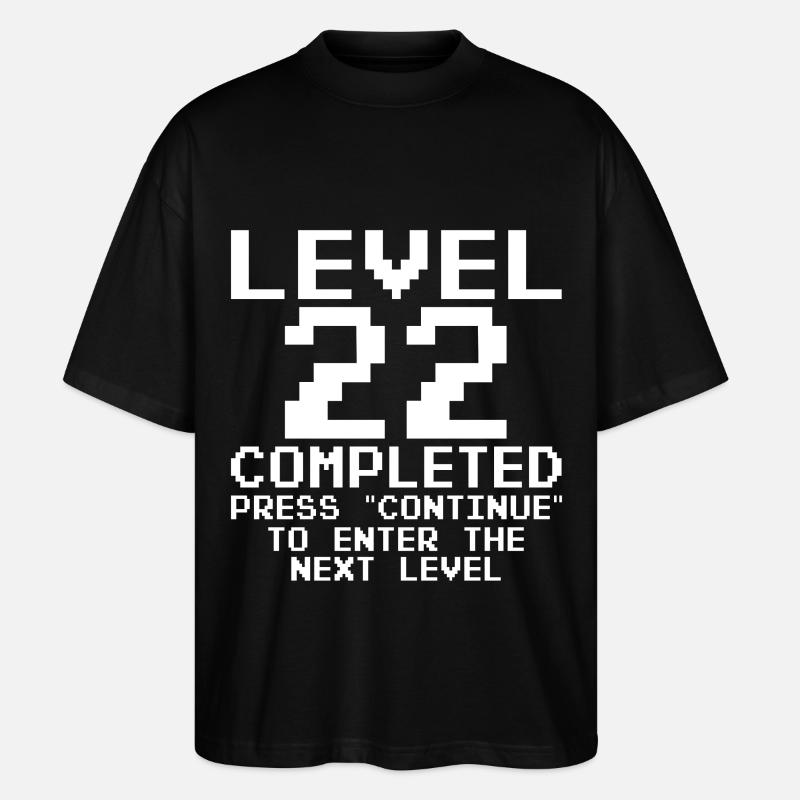 Level 22 Pixel Retro Completed - Stanley/Stella Oversized Unisex Organic T-shirt Blaster 2.0 - black