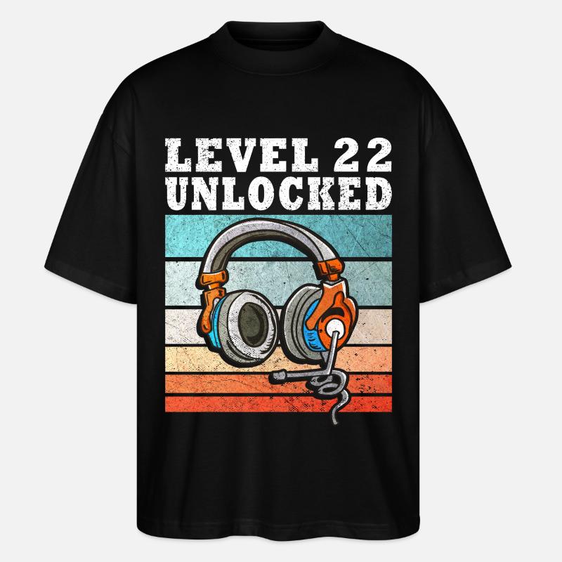 Level 22 Freigeschaltet - Stanley/Stella Oversized Unisex Bio T-Shirt Blaster 2.0 - Schwarz