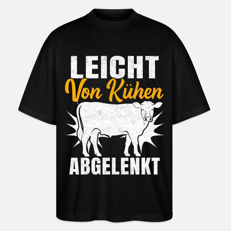 Facilement distrait par les vaches - T-shirt bio Blaster 2.0 coupe oversize Stanley/Stella Unisexe - noir