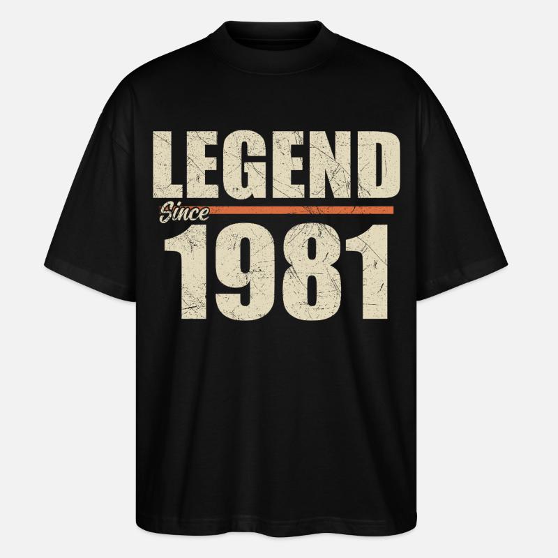 Genial seit 1981 - Stanley/Stella Oversized Unisex Bio T-Shirt Blaster 2.0 - Schwarz