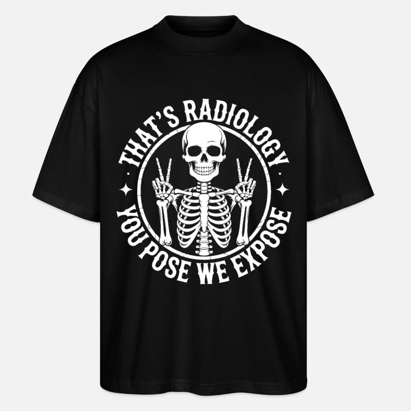 Squelette en conception en radiologie - T-shirt bio Blaster 2.0 coupe oversize Stanley/Stella Unisexe - noir