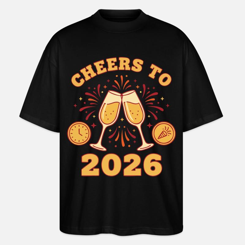 Prost auf die Neujahrsfeier 2026 - Stanley/Stella Oversized Unisex Bio T-Shirt Blaster 2.0 - Schwarz