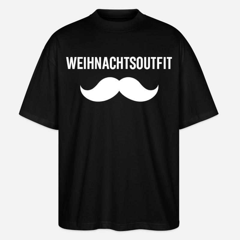 Moustache de costume de Noël - T-shirt bio Blaster 2.0 coupe oversize Stanley/Stella Unisexe - noir