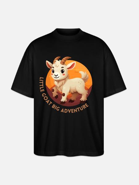 Kleine Ziege, das große Abenteuer - Stanley/Stella Oversized Unisex Bio T-Shirt Blaster 2.0 - Schwarz