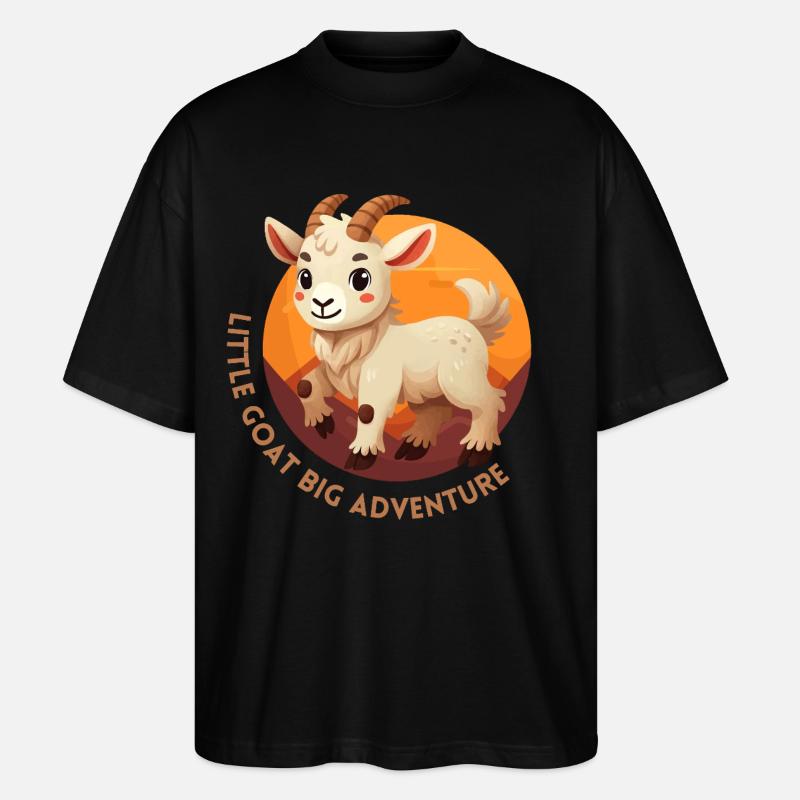 Kleine Ziege, das große Abenteuer - Stanley/Stella Oversized Unisex Bio T-Shirt Blaster 2.0 - Schwarz