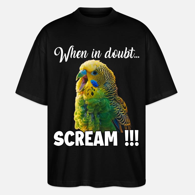 Cadeaux créatifs Bird Friends Perruche - T-shirt bio Blaster 2.0 coupe oversize Stanley/Stella Unisexe - noir