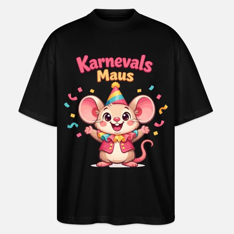 Carnival Mouse Kölsche Mädsche – Kölle Alaaf - T-shirt bio Blaster 2.0 coupe oversize Stanley/Stella Unisexe - noir