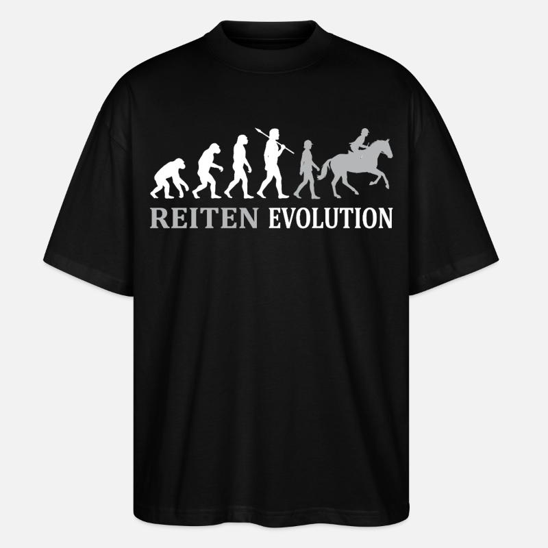 Reiten Evolution – Vom Affen zum Reiter - Stanley/Stella Oversized Unisex Bio T-Shirt Blaster 2.0 - Schwarz