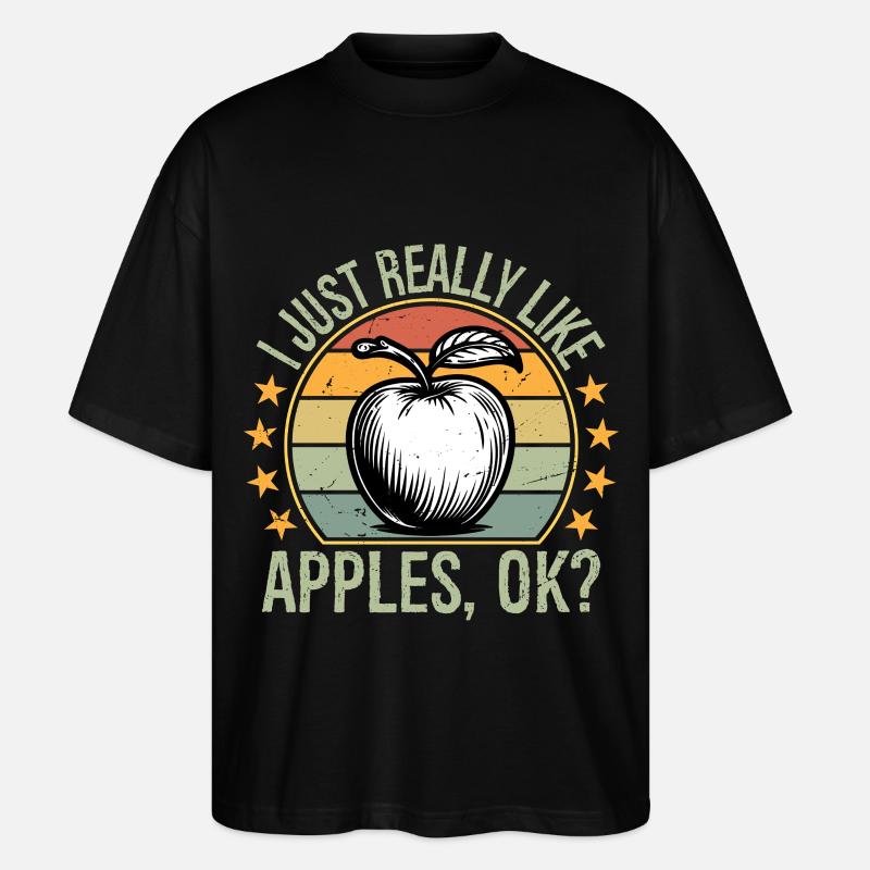 I just really like apples ok - Stanley/Stella Oversized Unisex Bio T-Shirt Blaster 2.0 - Schwarz