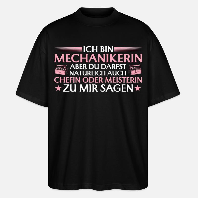 Handwerkerin Chefin oder Meisterin - Mechanikerin - Stanley/Stella Oversized Unisex Bio T-Shirt Blaster 2.0 - Schwarz