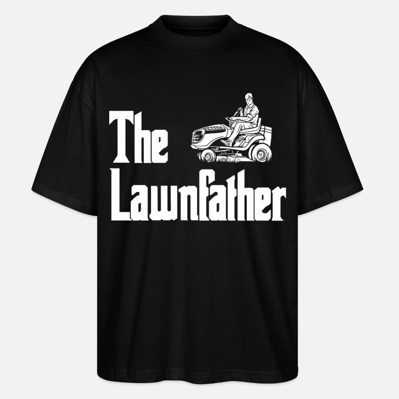 Lawnmower Silhouette Grafik - Stanley/Stella Oversized Unisex Bio T-Shirt Blaster 2.0 - Schwarz