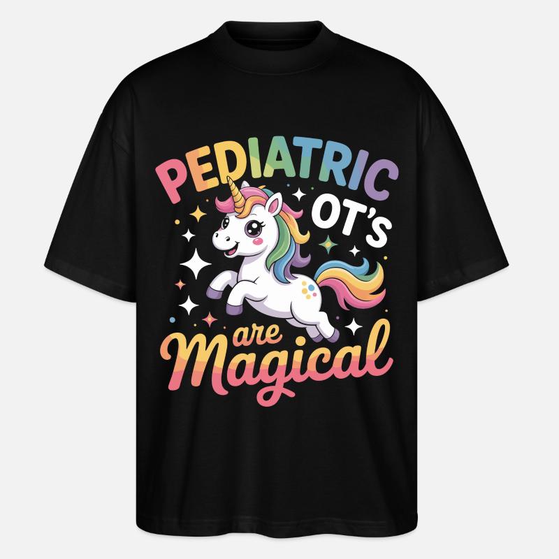 Pädiatrie Magisch Einhorn - Stanley/Stella Oversized Unisex Bio T-Shirt Blaster 2.0 - Schwarz