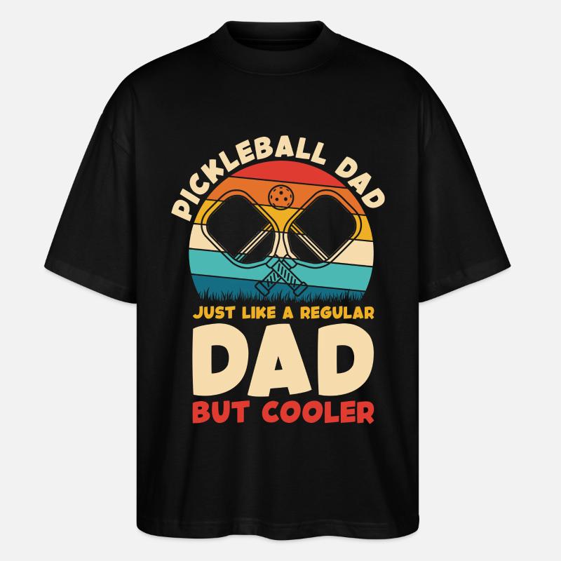 Pickleball Dad Cooler Than Regular - Stanley/Stella Oversized Unisex Organic T-shirt Blaster 2.0 - black