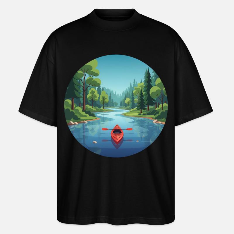 Kanu Kajak Ruderboot Canadier - Stanley/Stella Oversized Unisex Bio T-Shirt Blaster 2.0 - Schwarz