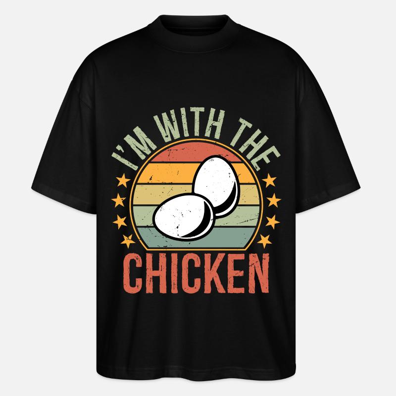 I'm with The Chicken Egg - Stanley/Stella Oversized Unisex Bio T-Shirt Blaster 2.0 - Schwarz