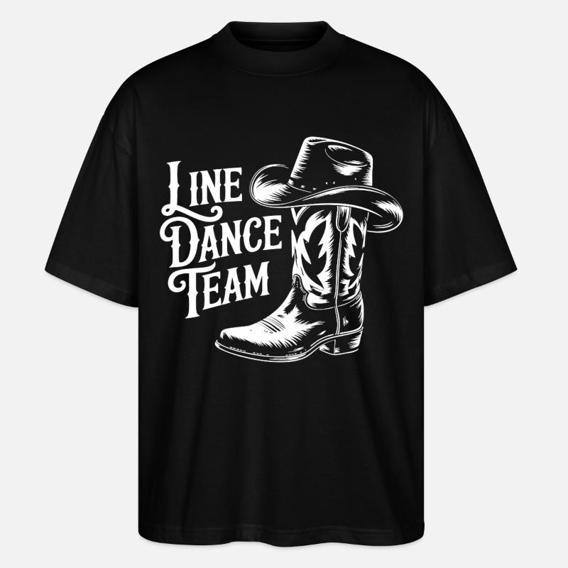 Line Dance Team Western Boots - Stanley/Stella Oversized Unisex Bio T-Shirt Blaster 2.0 - Schwarz