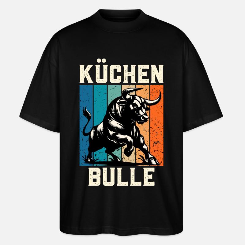 Chef KÜCHENBULLE Chefs Fun - Stanley/Stella Oversized Unisex Organic T-shirt Blaster 2.0 - black
