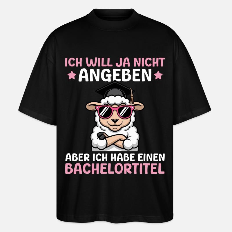 Bachelorprüfung Studentin Bachelor Abschluss - Stanley/Stella Oversized Unisex Bio T-Shirt Blaster 2.0 - Schwarz