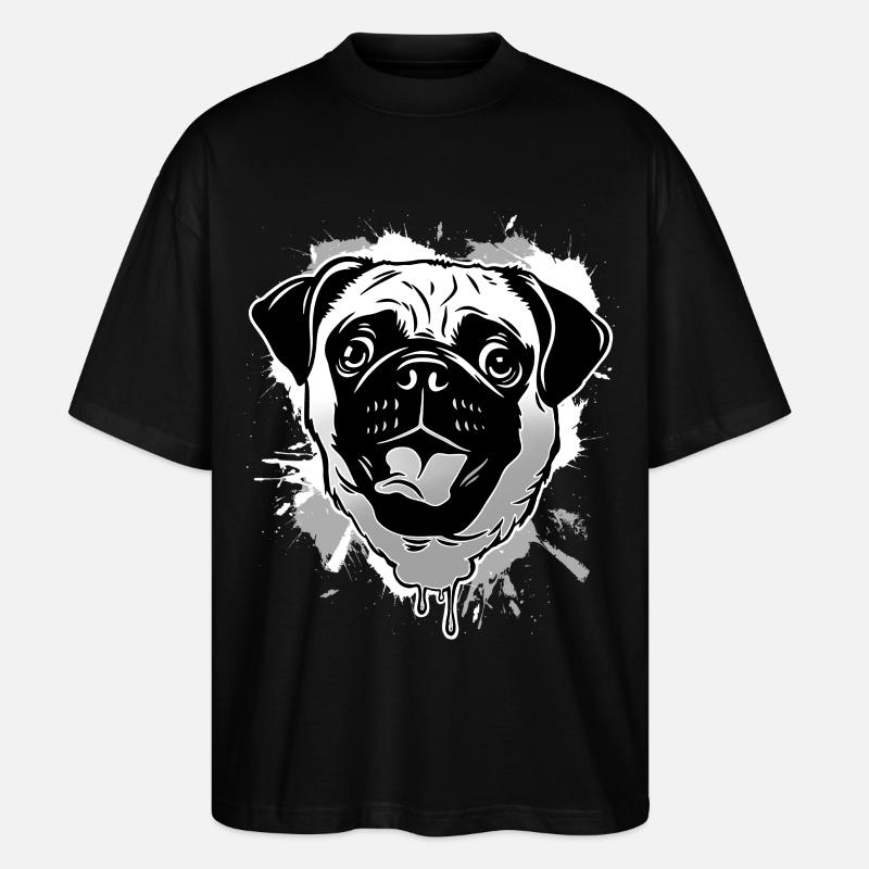 Mops - Stanley/Stella Oversized Unisex Bio T-Shirt Blaster 2.0 - Schwarz