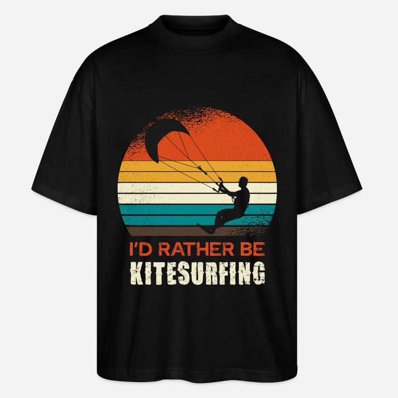Kitesurfing Retro Circle Design - Stanley/Stella Oversized Unisex Bio T-Shirt Blaster 2.0 - Schwarz