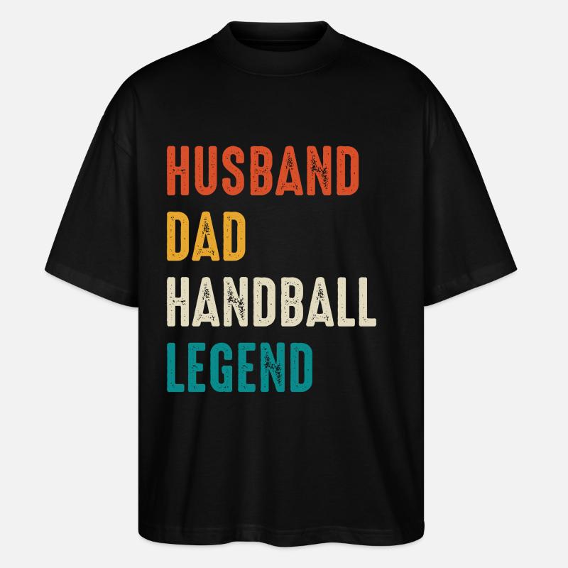 Handball Legende Vater Ehemann - Stanley/Stella Oversized Unisex Bio T-Shirt Blaster 2.0 - Schwarz