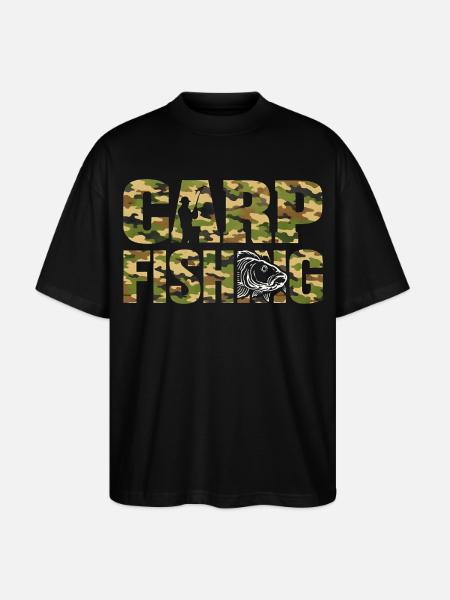 Carp Fishing Karpfenangeln Camouflage Style - Stanley/Stella Oversized Unisex Organic T-shirt Blaster 2.0 - black