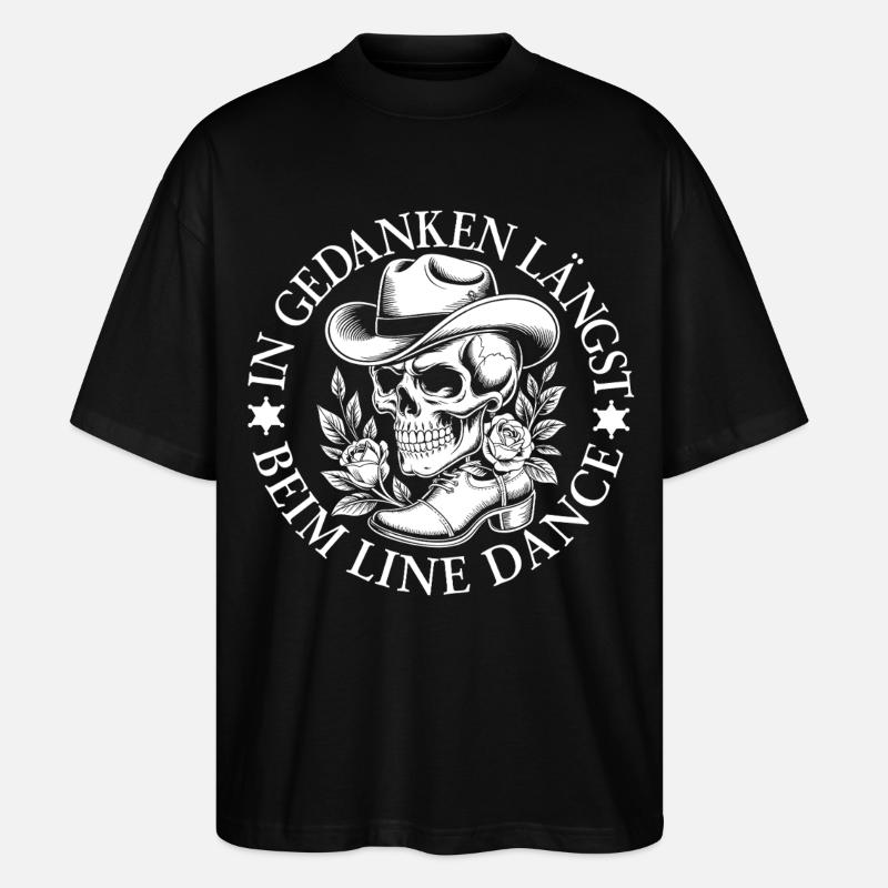 Skeleton in line dance style - Stanley/Stella Oversized Unisex Organic T-shirt Blaster 2.0 - black