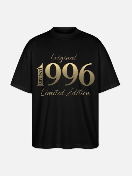30th Birthday Original January 1996 - Stanley/Stella Oversized Unisex Organic T-shirt Blaster 2.0 - black