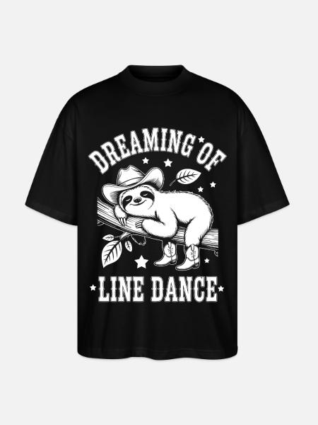 Sloth Dreaming of Line Dance - Stanley/Stella Oversized Unisex Organic T-shirt Blaster 2.0 - black