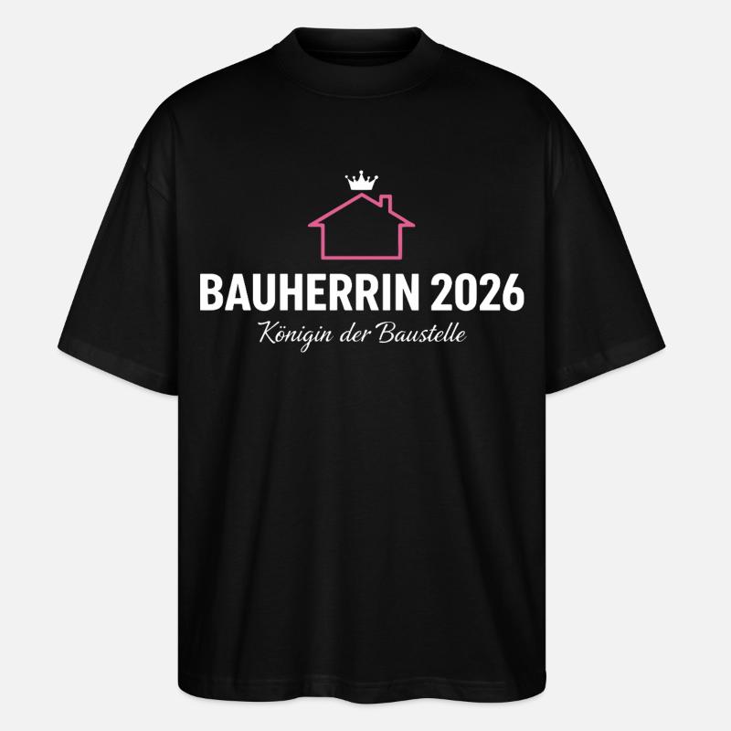 Client 2026 Reine du chantier - T-shirt bio Blaster 2.0 coupe oversize Stanley/Stella Unisexe - noir