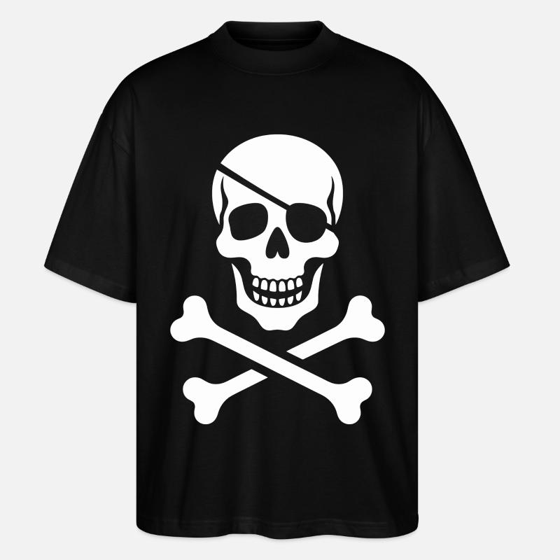 Conception croisée crâne et os - T-shirt bio Blaster 2.0 coupe oversize Stanley/Stella Unisexe - noir