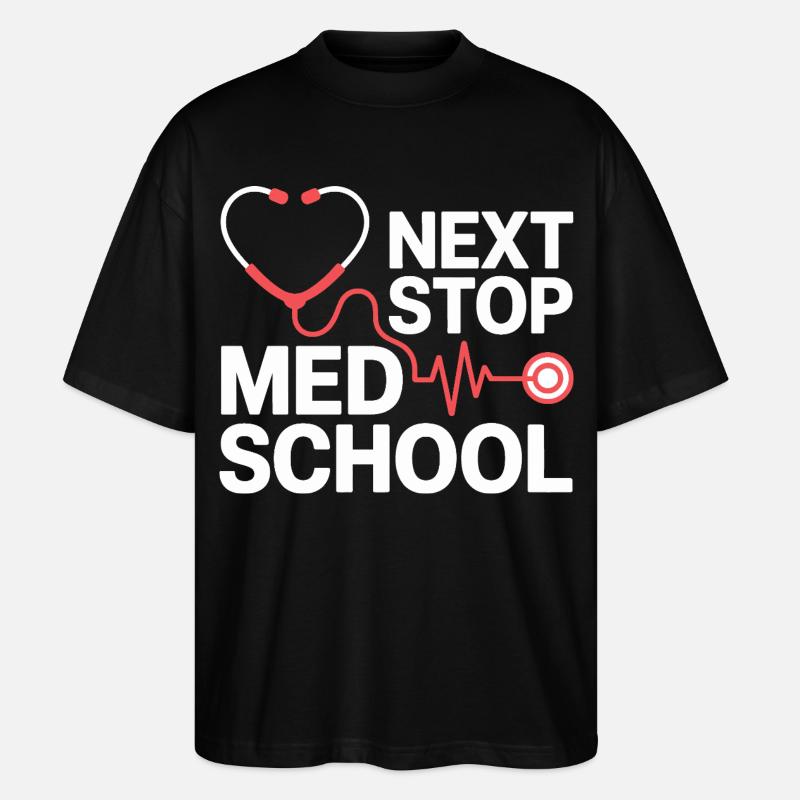 Med School Stethoscope Heart Tea - Stanley/Stella Oversized Unisex Organic T-shirt Blaster 2.0 - black