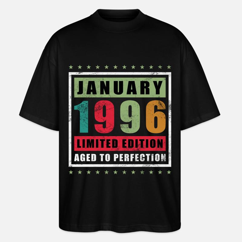 Januar 1996 Limitierte Edition - Stanley/Stella Oversized Unisex Bio T-Shirt Blaster 2.0 - Schwarz