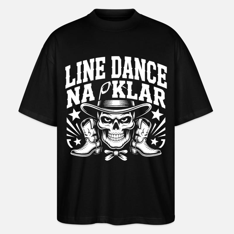 Knochen Cowboy Line Dance - Stanley/Stella Oversized Unisex Bio T-Shirt Blaster 2.0 - Schwarz