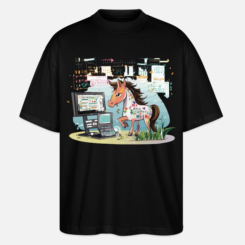 Digital Graffiti Pony - T-shirt bio Blaster 2.0 coupe oversize Stanley/Stella Unisexe - noir