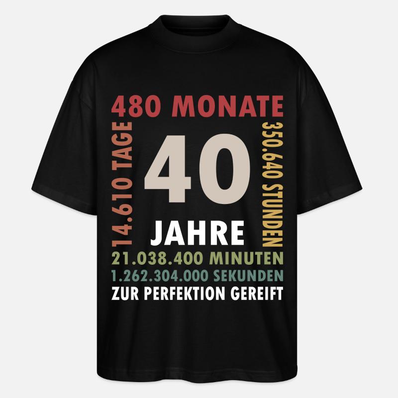 Cadeau d’anniversaire de 40 ans quarante - T-shirt bio Blaster 2.0 coupe oversize Stanley/Stella Unisexe - noir