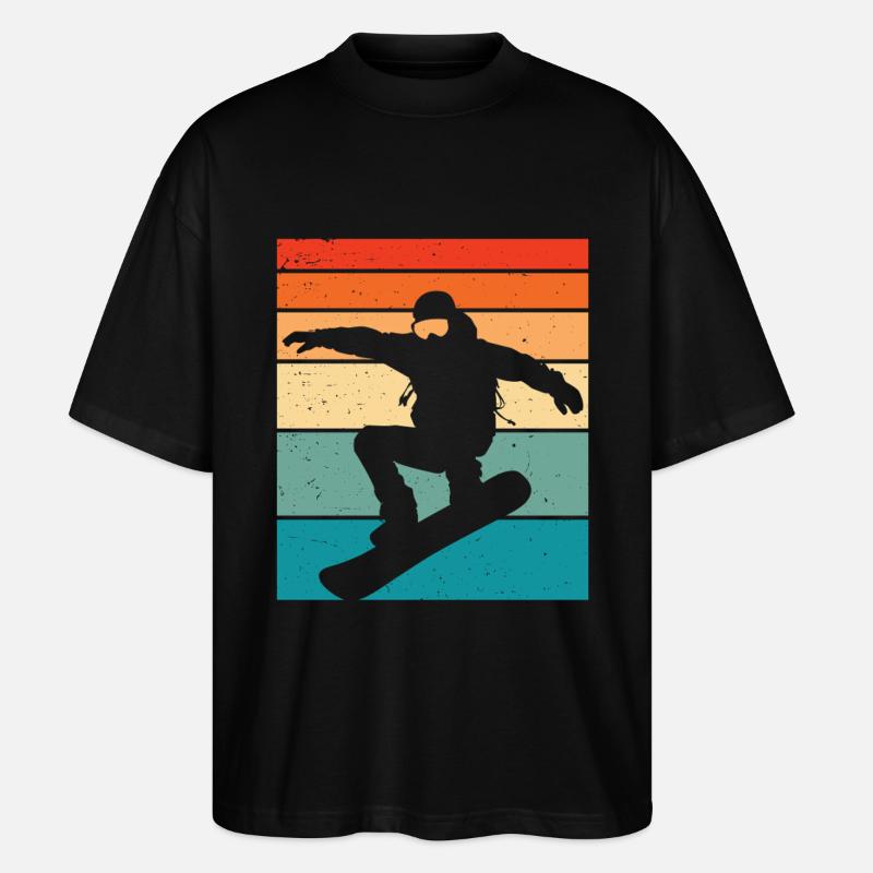 Snowboard retro Snowboarden - Stanley/Stella Oversized Unisex Bio T-Shirt Blaster 2.0 - Schwarz