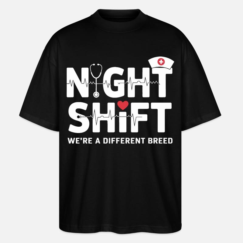 NachtSchicht Herzpfleger – Different Breed - Stanley/Stella Oversized Unisex Bio T-Shirt Blaster 2.0 - Schwarz