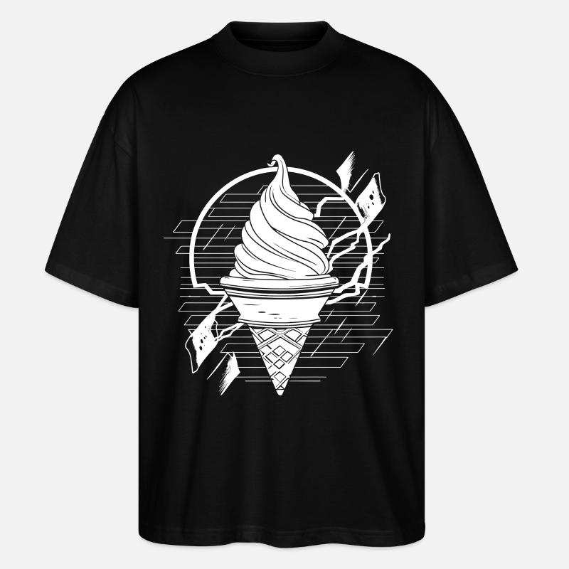 Softeis Zeichnung - Stanley/Stella Oversized Unisex Bio T-Shirt Blaster 2.0 - Schwarz
