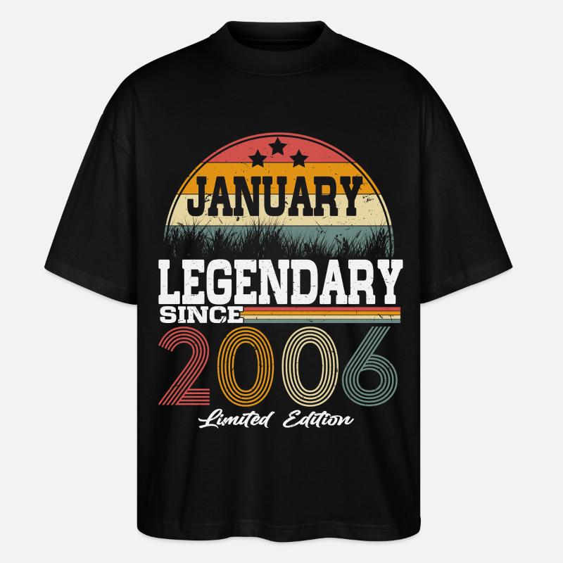 Legenden-wurden-im-Januar-2006-geboren - Stanley/Stella Oversized Unisex Bio T-Shirt Blaster 2.0 - Schwarz