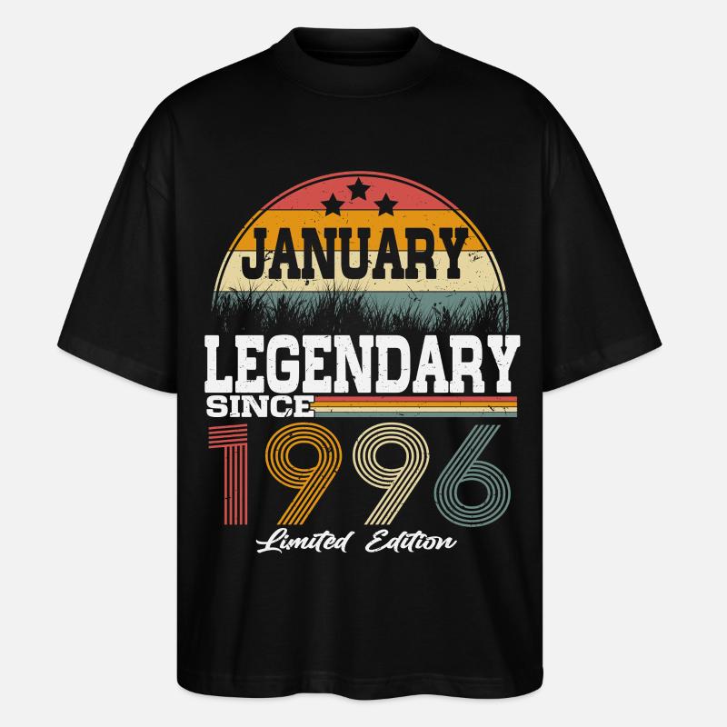 Legenden-wurden-im-Januar-1996-geboren - Stanley/Stella Oversized Unisex Bio T-Shirt Blaster 2.0 - Schwarz
