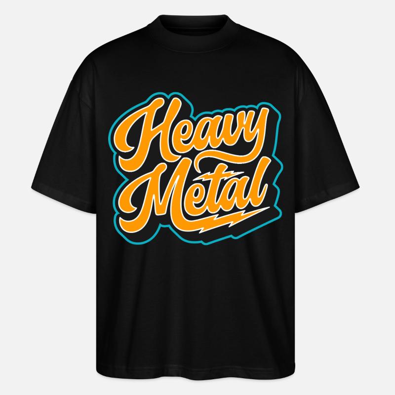 Heavy Metal Bold Script Logo - Stanley/Stella Oversized Unisex Organic T-shirt Blaster 2.0 - black
