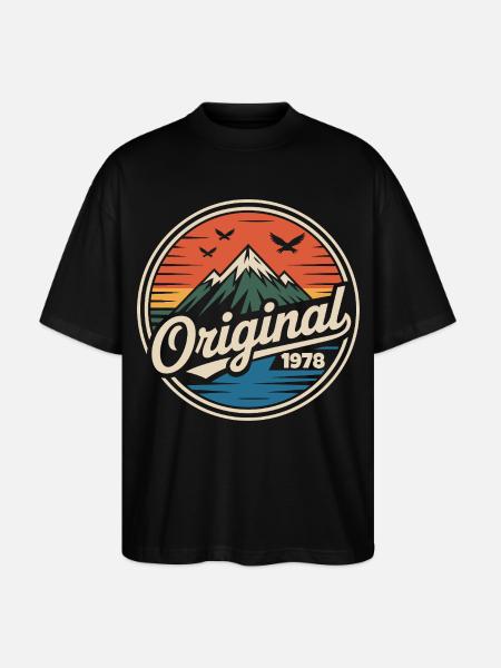 Originales Retro-Jubiläum von 1978 - Stanley/Stella Oversized Unisex Bio T-Shirt Blaster 2.0 - Schwarz