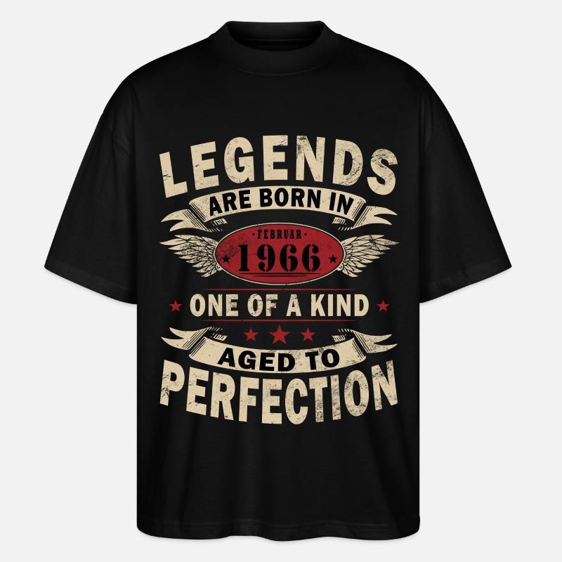 Februar 1966 - Februar 1966 Geschenk - Stanley/Stella Oversized Unisex Bio T-Shirt Blaster 2.0 - Schwarz