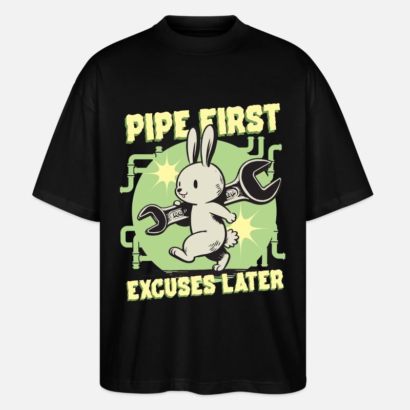 Pipelayer Pipe Builder Pipe First - Stanley/Stella Oversized Unisex Organic T-shirt Blaster 2.0 - black