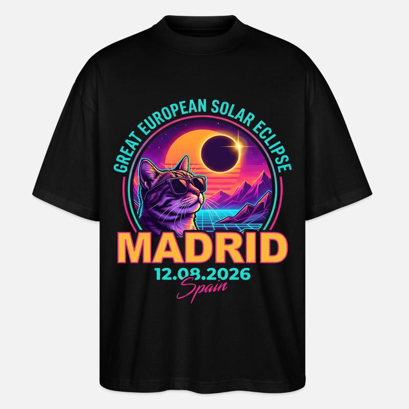 Éclipse de Solar Cat Madrid 2026 - T-shirt bio Blaster 2.0 coupe oversize Stanley/Stella Unisexe - noir