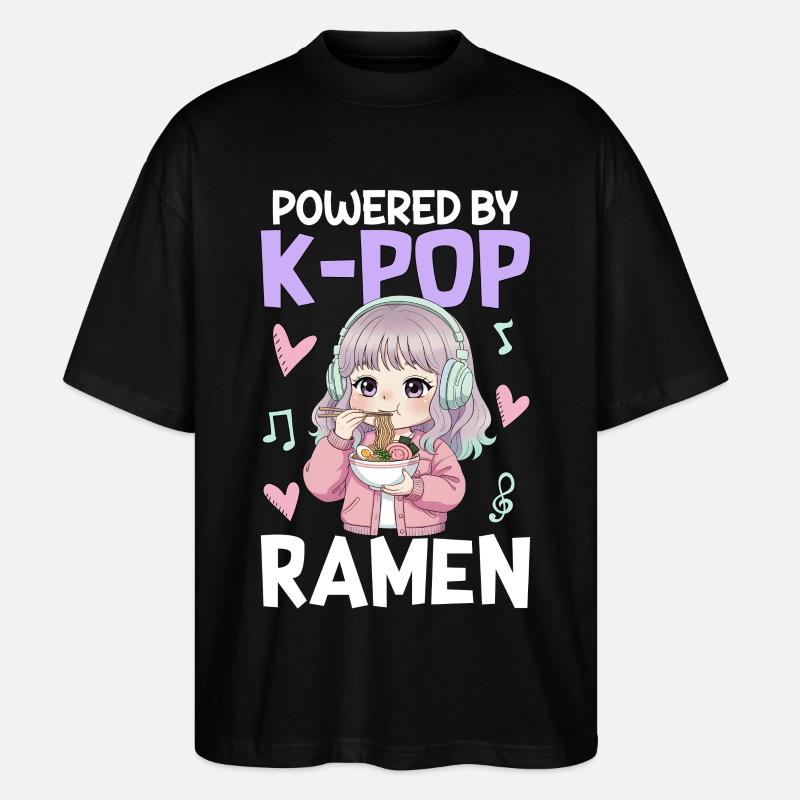 Powered By K-Pop Ramen - Stanley/Stella Oversized Unisex Organic T-shirt Blaster 2.0 - black