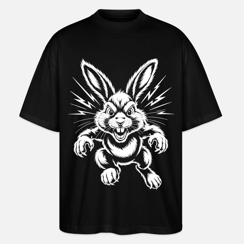 Aggressiver Hase  - Stanley/Stella Oversized Unisex Bio T-Shirt Blaster 2.0 - Schwarz