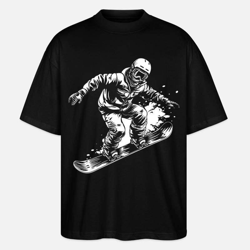 Dessin de snowboardeur - T-shirt bio Blaster 2.0 coupe oversize Stanley/Stella Unisexe - noir